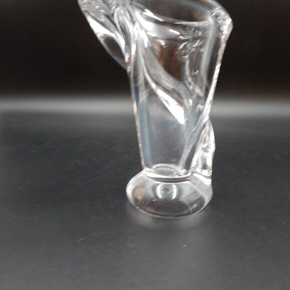 Vannes Cristal Crystal Calla Lily Vase Flower 7 Inch Clear Art Glass Signed - Picture 10 of 13